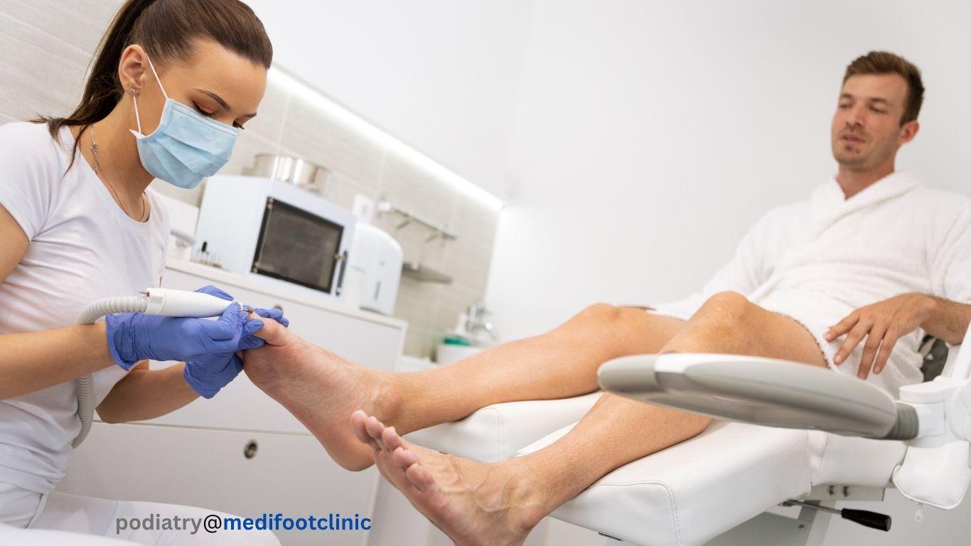 Foot skin irritation consistent with athlete’s foot
